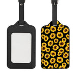 Black Sunflower Pattern Print Luggage Tag