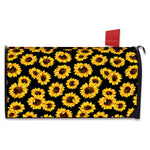 Black Sunflower Pattern Print Mailbox Cover