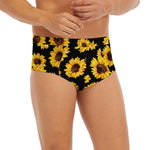Black Sunflower Pattern Print Men's Briefs