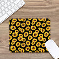 Black Sunflower Pattern Print Mouse Pad