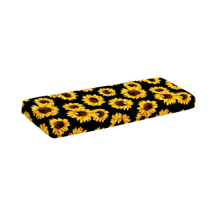 Black Sunflower Pattern Print Piano Keyboard Cover