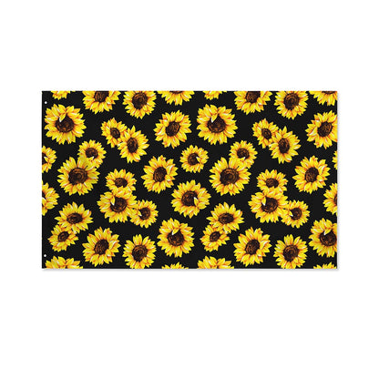 Black Sunflower Pattern Print Polyester Flag