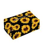 Black Sunflower Pattern Print Rectangle Tissue Box Cover