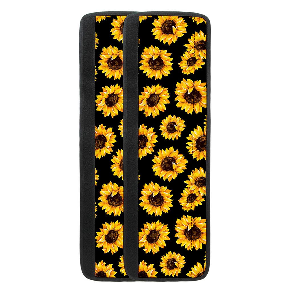 Black Sunflower Pattern Print Refrigerator Handle Covers