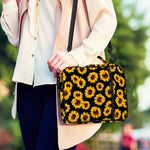 Black Sunflower Pattern Print Shoulder Strap Bible Bag