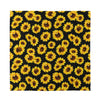 Black Sunflower Pattern Print Silk Bandana