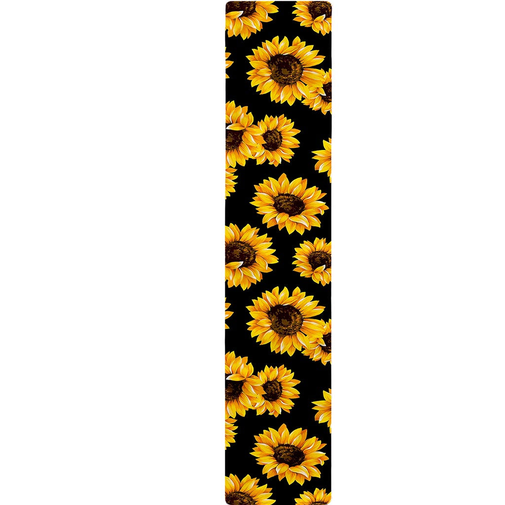 Black Sunflower Pattern Print Table Runner