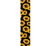 Black Sunflower Pattern Print Table Runner