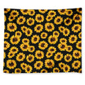 Black Sunflower Pattern Print Tapestry