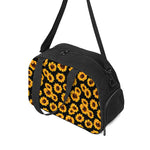 Black Sunflower Pattern Print Travel Bag