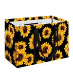 Black Sunflower Pattern Print Utility Tote Bag