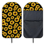 Black Sunflower Pattern Print Waterproof Car Seat Cover