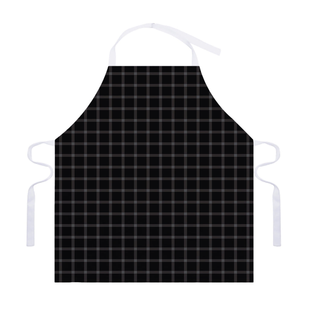 Black Tattersall Pattern Print Adjustable Apron