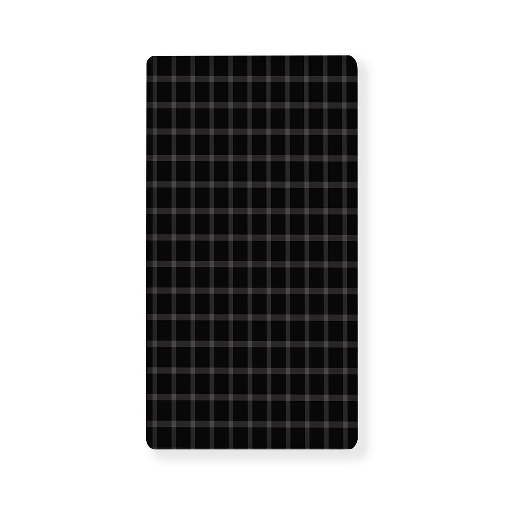 Black Tattersall Pattern Print Baby Crib Sheet