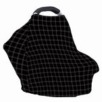 Black Tattersall Pattern Print Baby Seat Cover