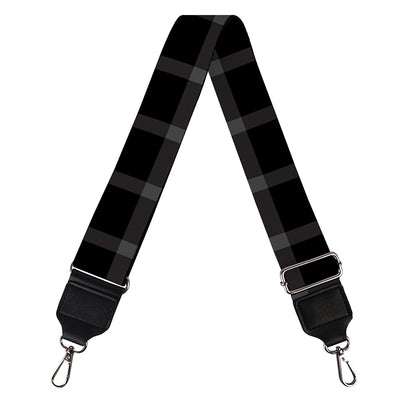 Black Tattersall Pattern Print Bag Strap