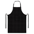 Black Tattersall Pattern Print Bib Apron With Pocket