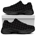 Black Tattersall Pattern Print Black Chunky Shoes