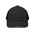 Black Tattersall Pattern Print Black Mesh Trucker Hat