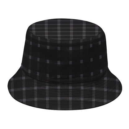 Black Tattersall Pattern Print Bucket Hat