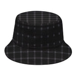 Black Tattersall Pattern Print Bucket Hat