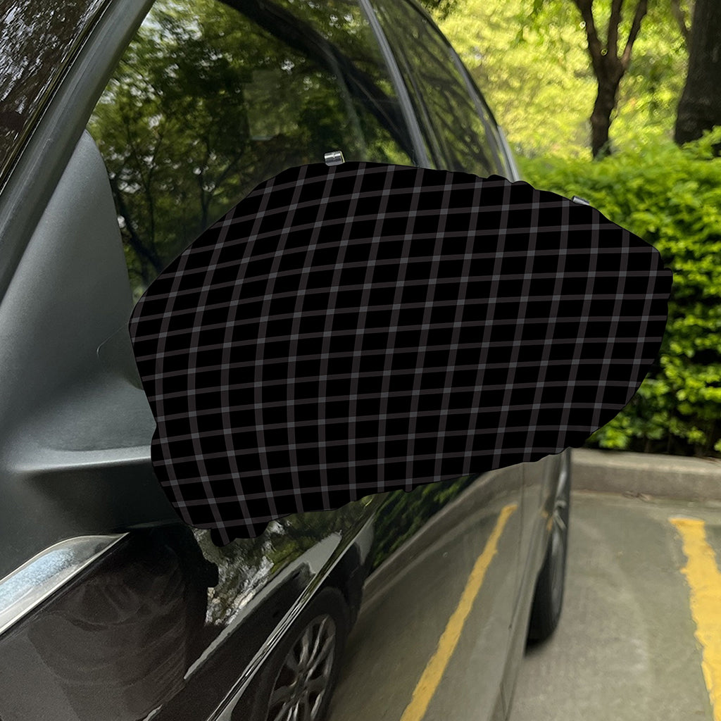 Black Tattersall Pattern Print Car Side Mirror Covers
