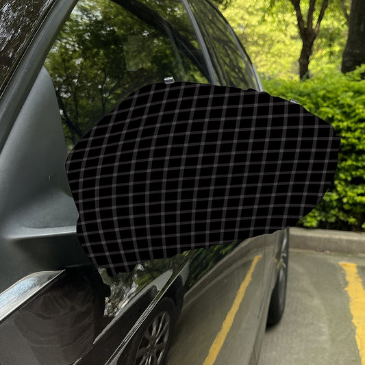 Black Tattersall Pattern Print Car Side Mirror Covers
