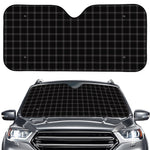 Black Tattersall Pattern Print Car Windshield Sun Shade