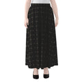 Black Tattersall Pattern Print Chiffon Maxi Skirt