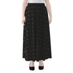 Black Tattersall Pattern Print Chiffon Maxi Skirt
