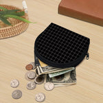 Black Tattersall Pattern Print Coin Purse