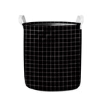 Black Tattersall Pattern Print Collapsible Laundry Basket