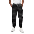 Black Tattersall Pattern Print Cotton Sweatpants