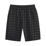 Black Tattersall Pattern Print Cotton Shorts