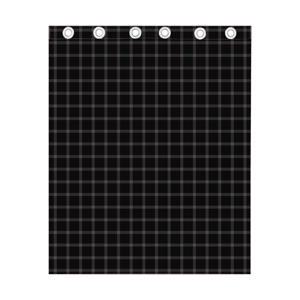 Black Tattersall Pattern Print Curtain
