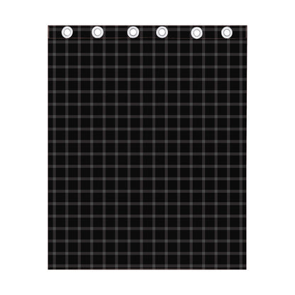 Black Tattersall Pattern Print Curtain