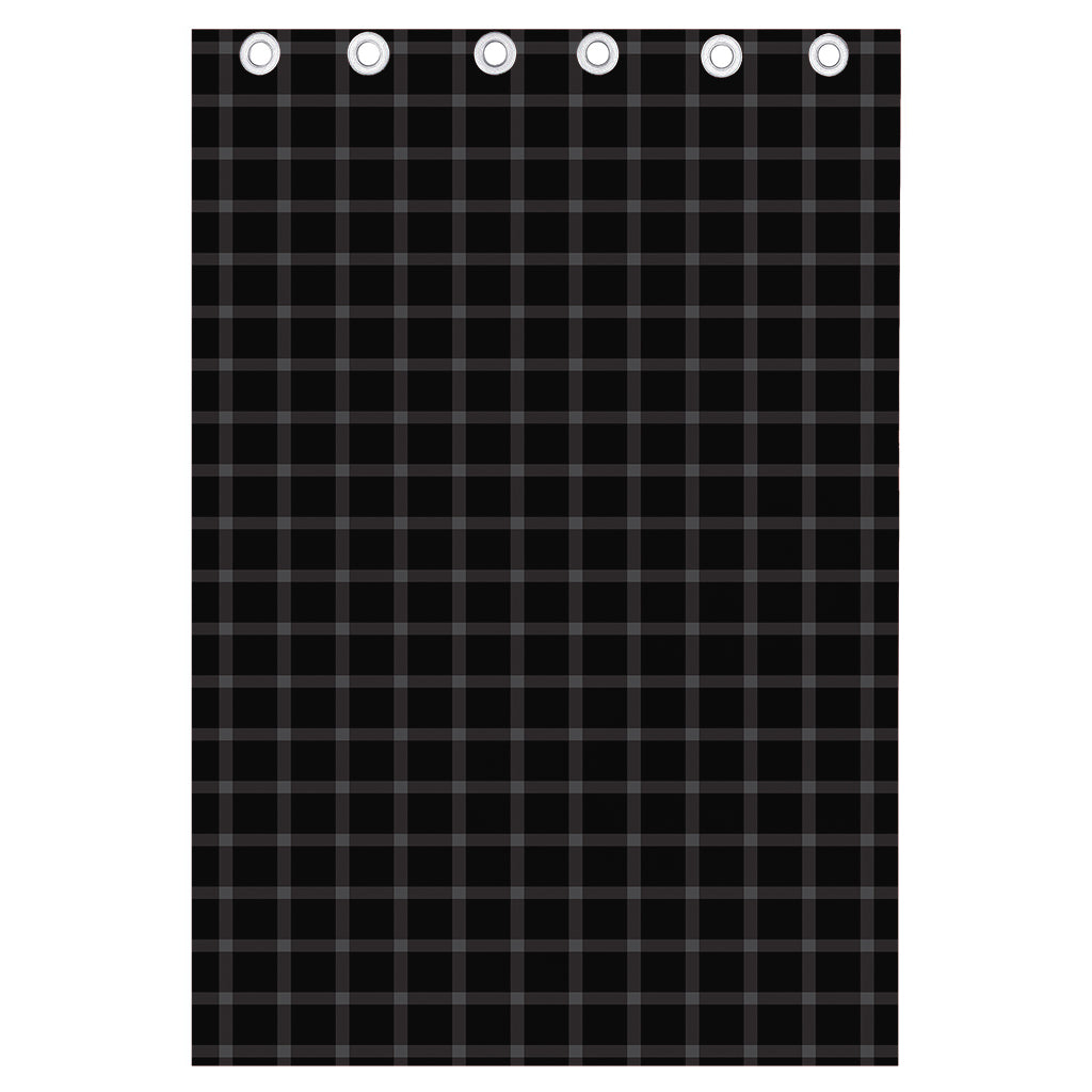 Black Tattersall Pattern Print Curtain