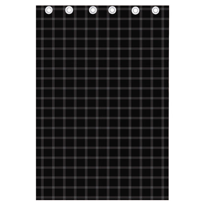 Black Tattersall Pattern Print Curtain