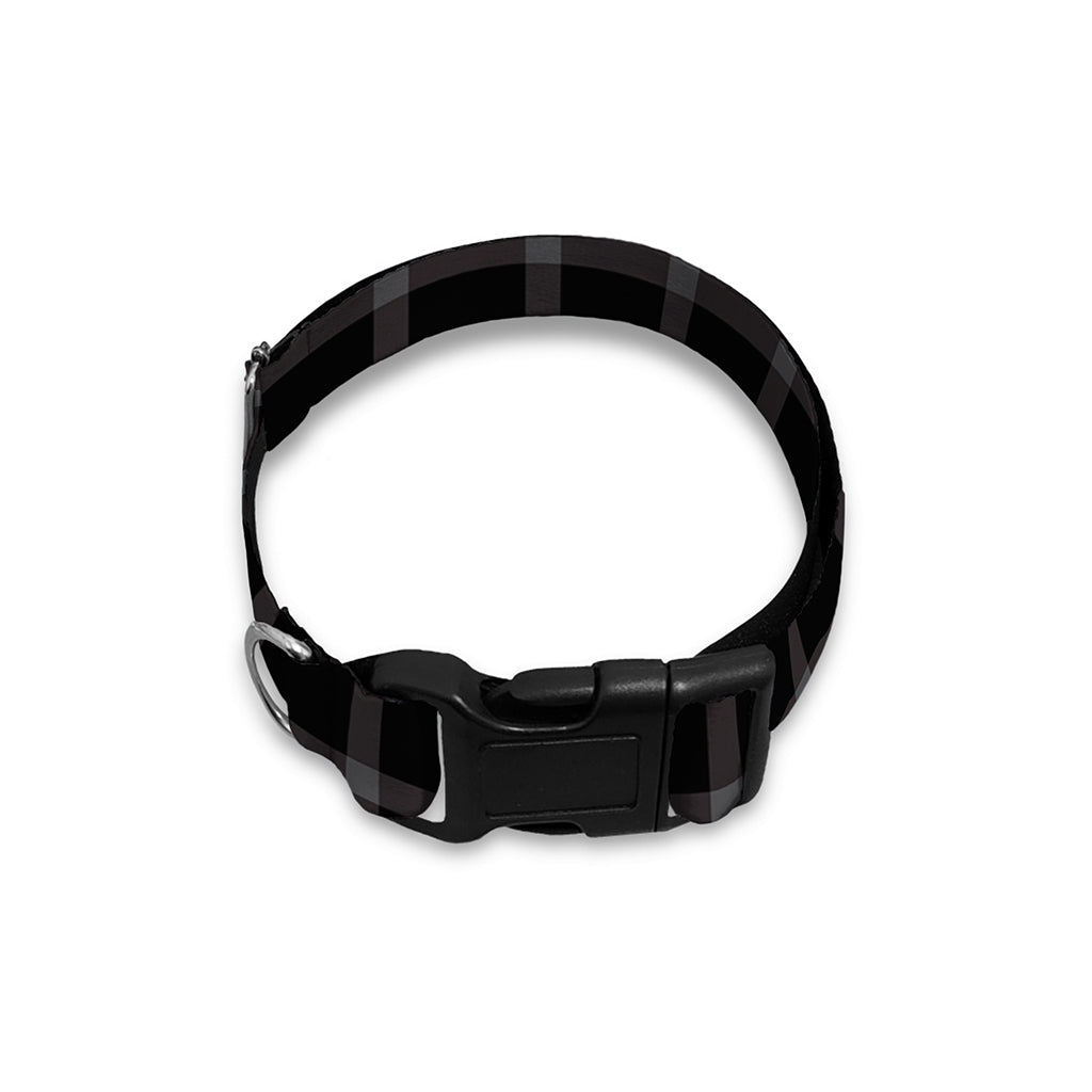 Black Tattersall Pattern Print Dog Collar