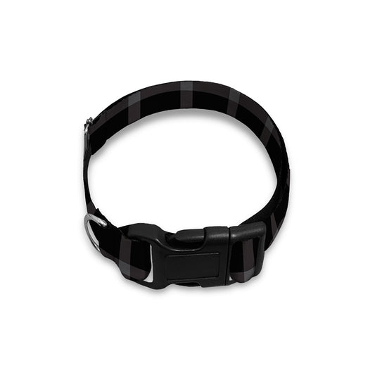 Black Tattersall Pattern Print Dog Collar