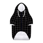 Black Tattersall Pattern Print Dog Zip Up Hoodie