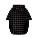 Black Tattersall Pattern Print Dog Zip Up Hoodie