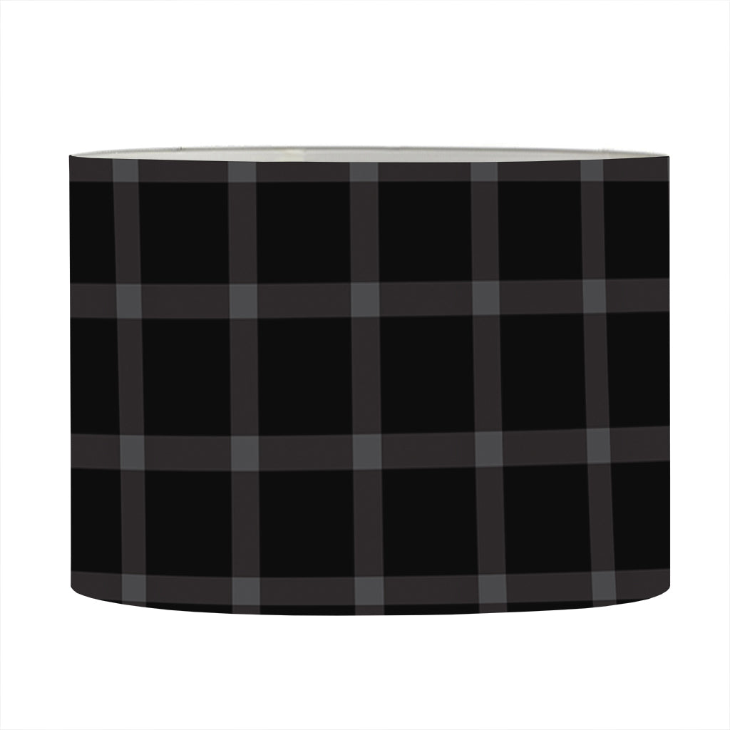 Black Tattersall Pattern Print Drum Lamp Shade