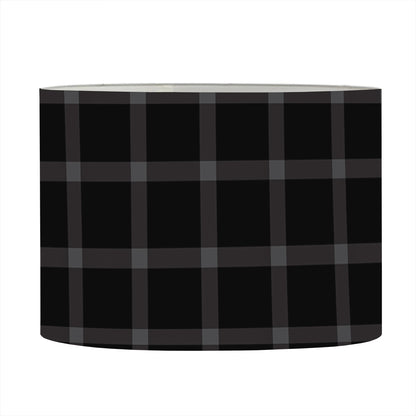 Black Tattersall Pattern Print Drum Lamp Shade