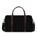 Black Tattersall Pattern Print Duffle Bag