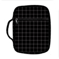 Black Tattersall Pattern Print Front Pocket Bible Bag