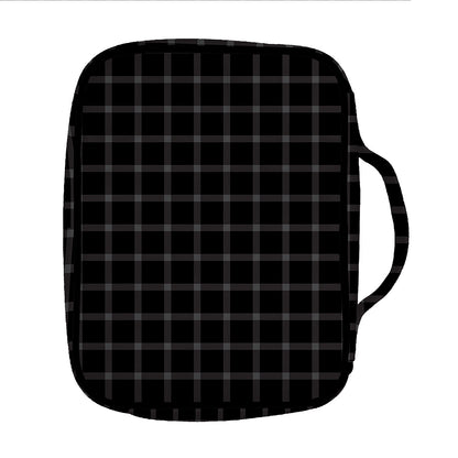 Black Tattersall Pattern Print Front Pocket Bible Bag
