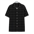 Black Tattersall Pattern Print Hawaiian Shirt