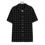 Black Tattersall Pattern Print Hawaiian Shirt