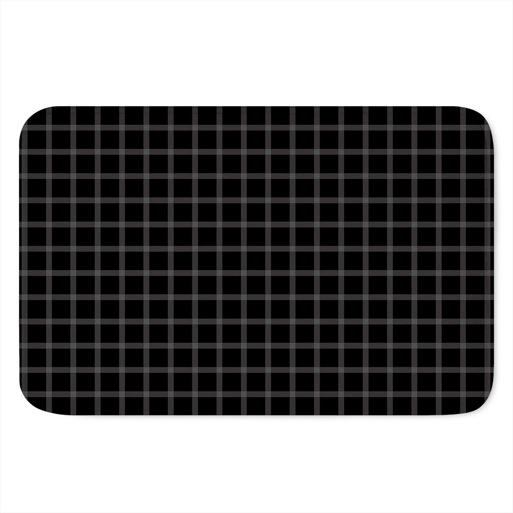 Black Tattersall Pattern Print Indoor Door Mat